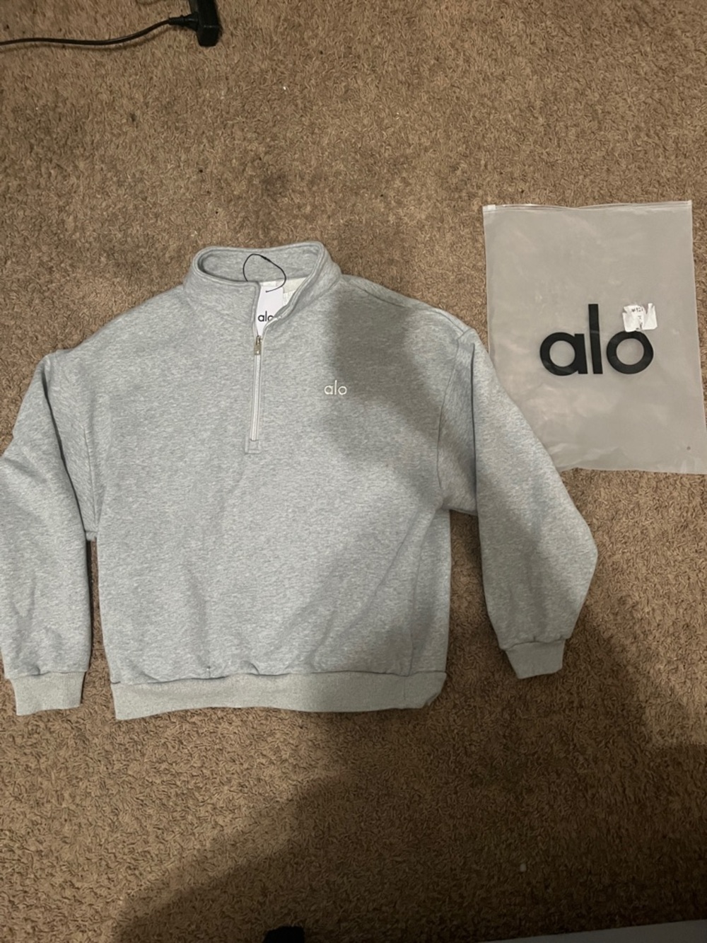 ALO Yoga Light Gray Quarter-Zip Men's Sweater